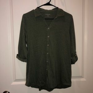 Olive Collared Button Down Shirt